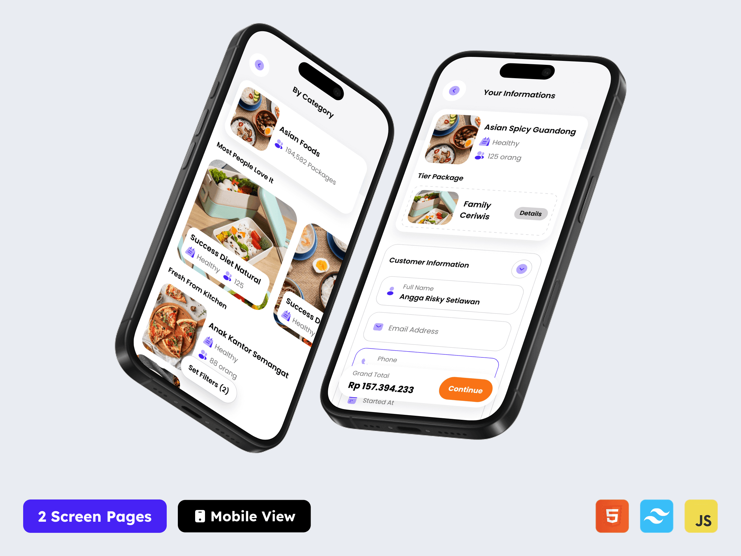Katerina - Catering Category & Package Information HTML Tailwind CSS Template Thumbnail