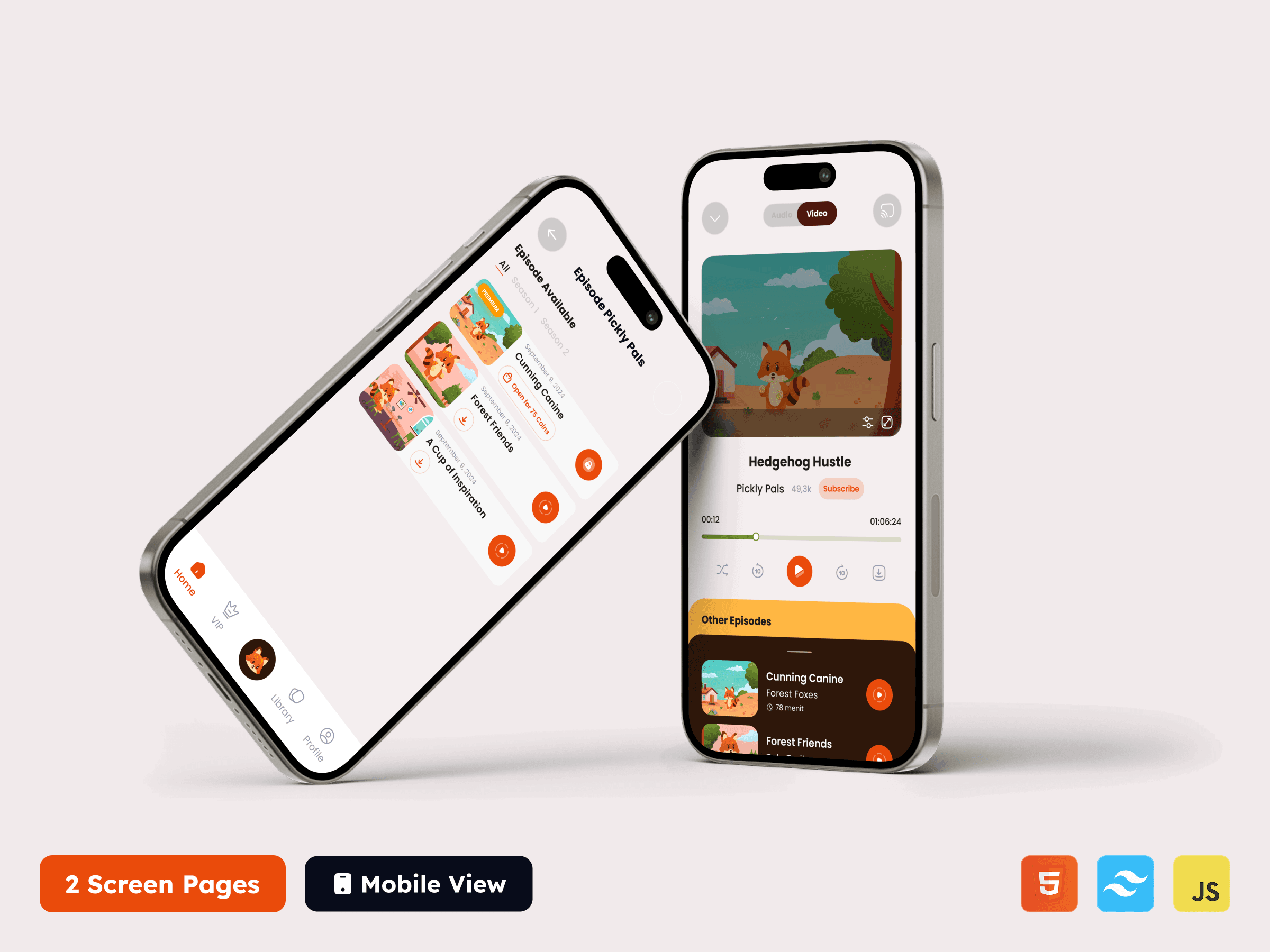 Podcast HTML Tailwind CSS Template Thumbnail